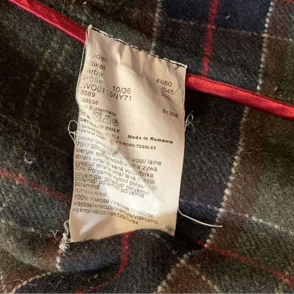 Barbour Vintage Buttermere Wool Toggle Hooded Duffle Coat Peacoat Size 6 - Picture 8 of 11